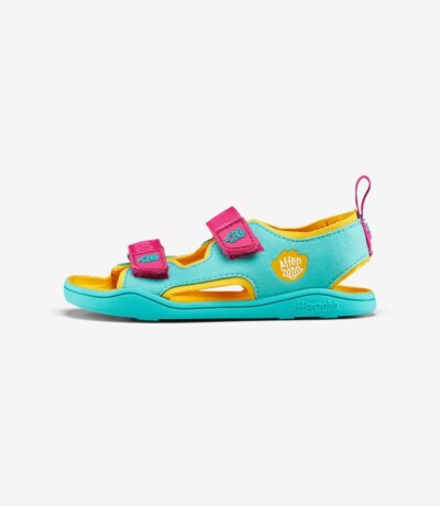 Affenzahn Veganske Sandaler Airy Owl - Barfotsandaler for barn. Blå og gul