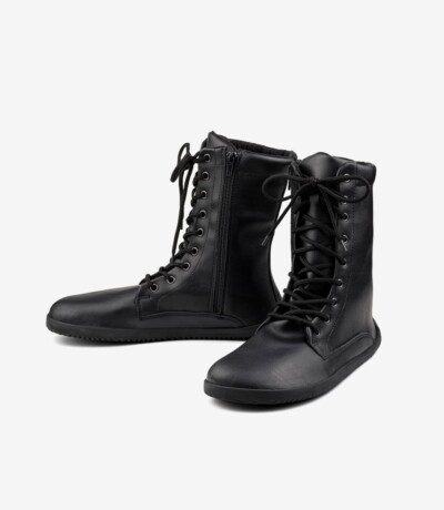 Ahinsa Jaya Barefoot Women’s Fall/Winter Zip-up Boots – Black