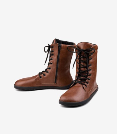 Ahinsa Jaya Barefoot Women’s Fall/Winter Zip-up Boots – Brown